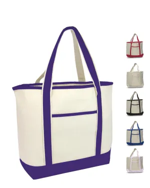 12 ct Jumbo Size Heavy Canvas Deluxe Tote Bag - By Dozen