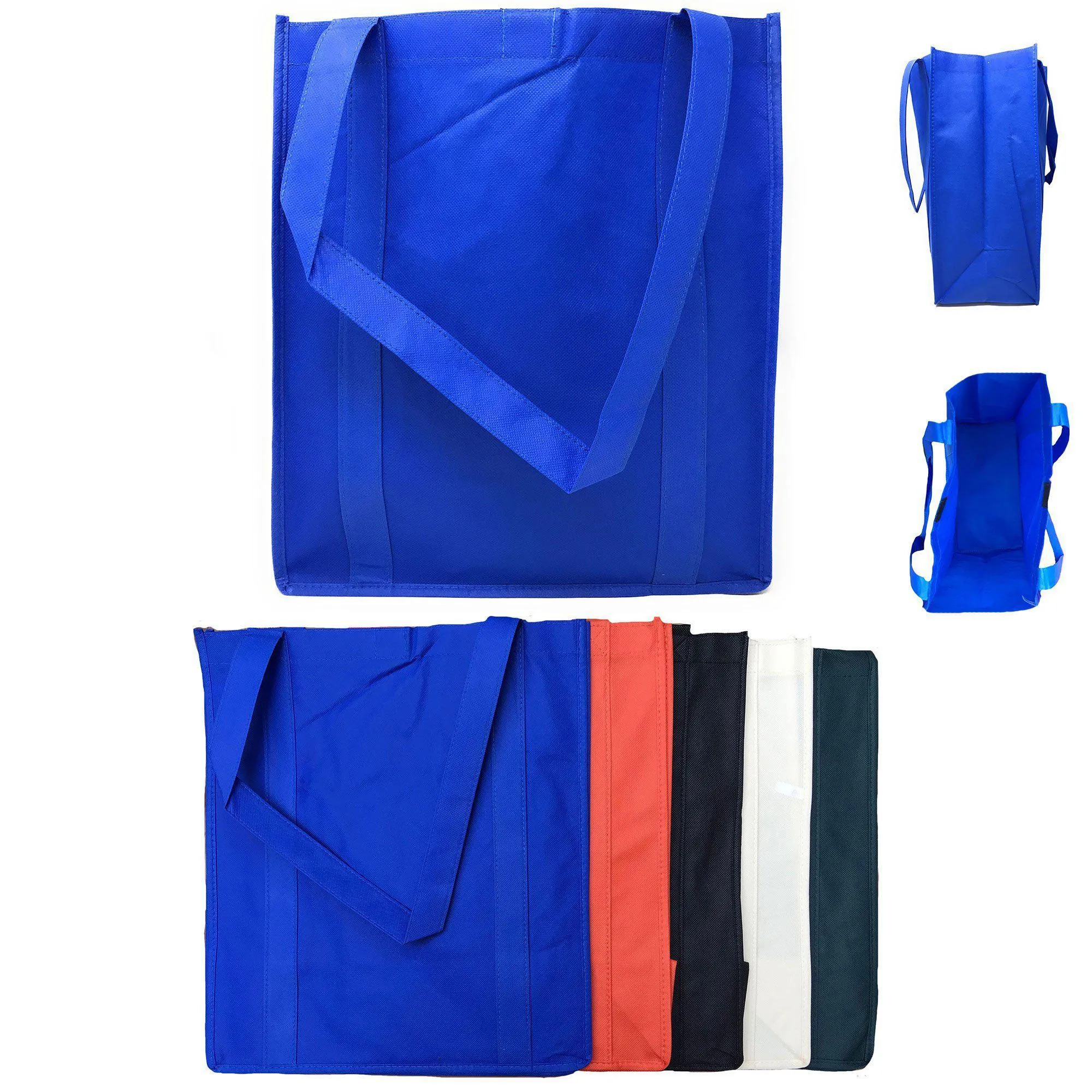 3 Pack Reusable Grocery Shopping Tote Totes Bag Bags Hook & Loop Closure 14X16inch