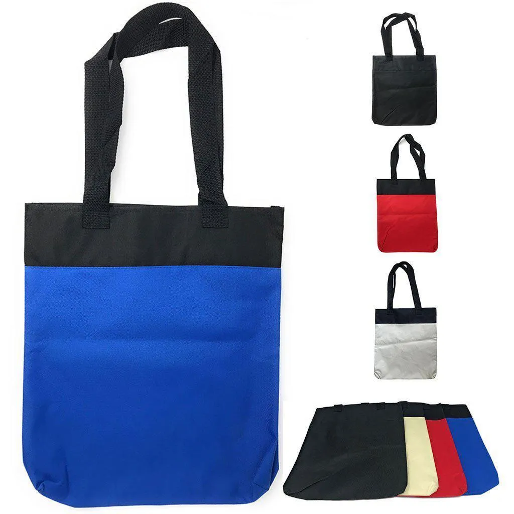 4 Pack Reusable Grocery Shopping Bags Totes Travel Gym Sports Plain 14X15