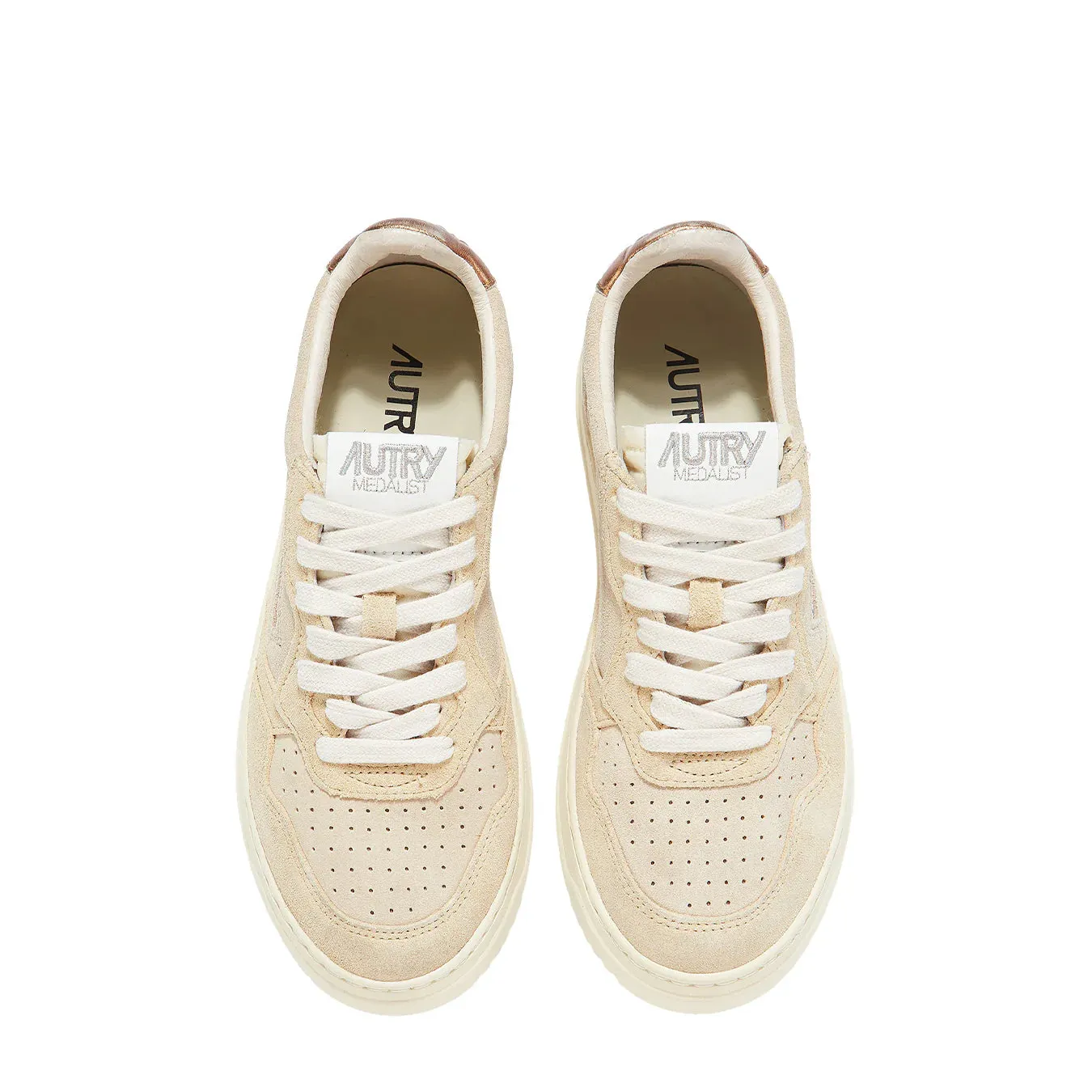 Autry Womens Medalist Low Trainer Mix Suede Geyser / Ecru