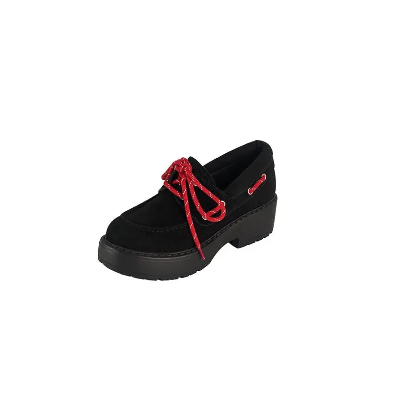 binfenxie  -  Fashion Women's Shoes New High-Quality Suede Shoes Round Toe Lace Up Thick Soled Shoes Daily Modern Casual Shoes Women