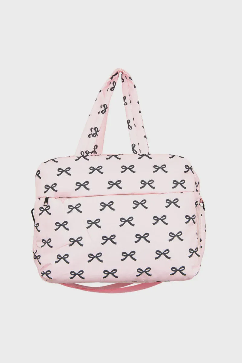 Black & Pink Mini Bows Duffel Weekender Bag