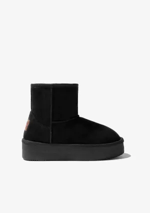 Black Platform Australian Boots Water Repelent