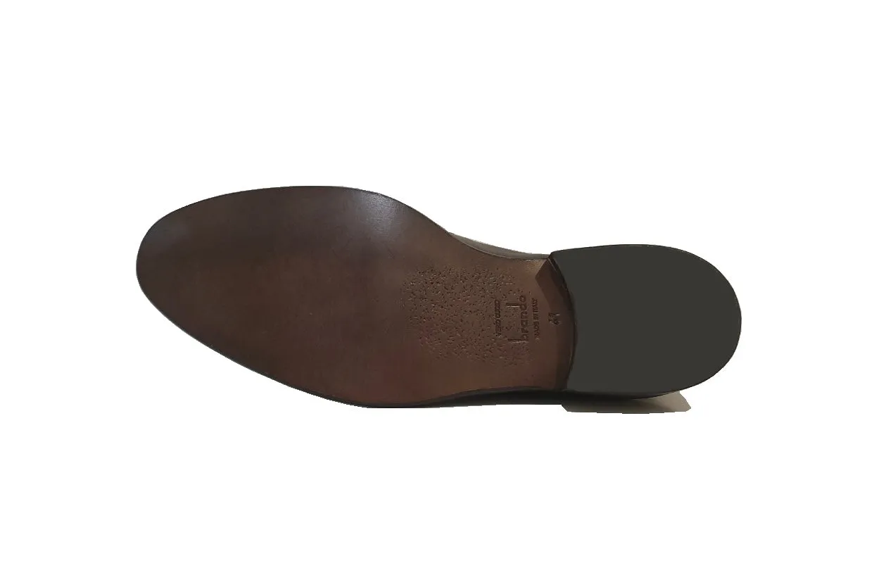 Brando Fiore Black Leather 4 Eyelet Oxford Dress Shoe Made In Italy