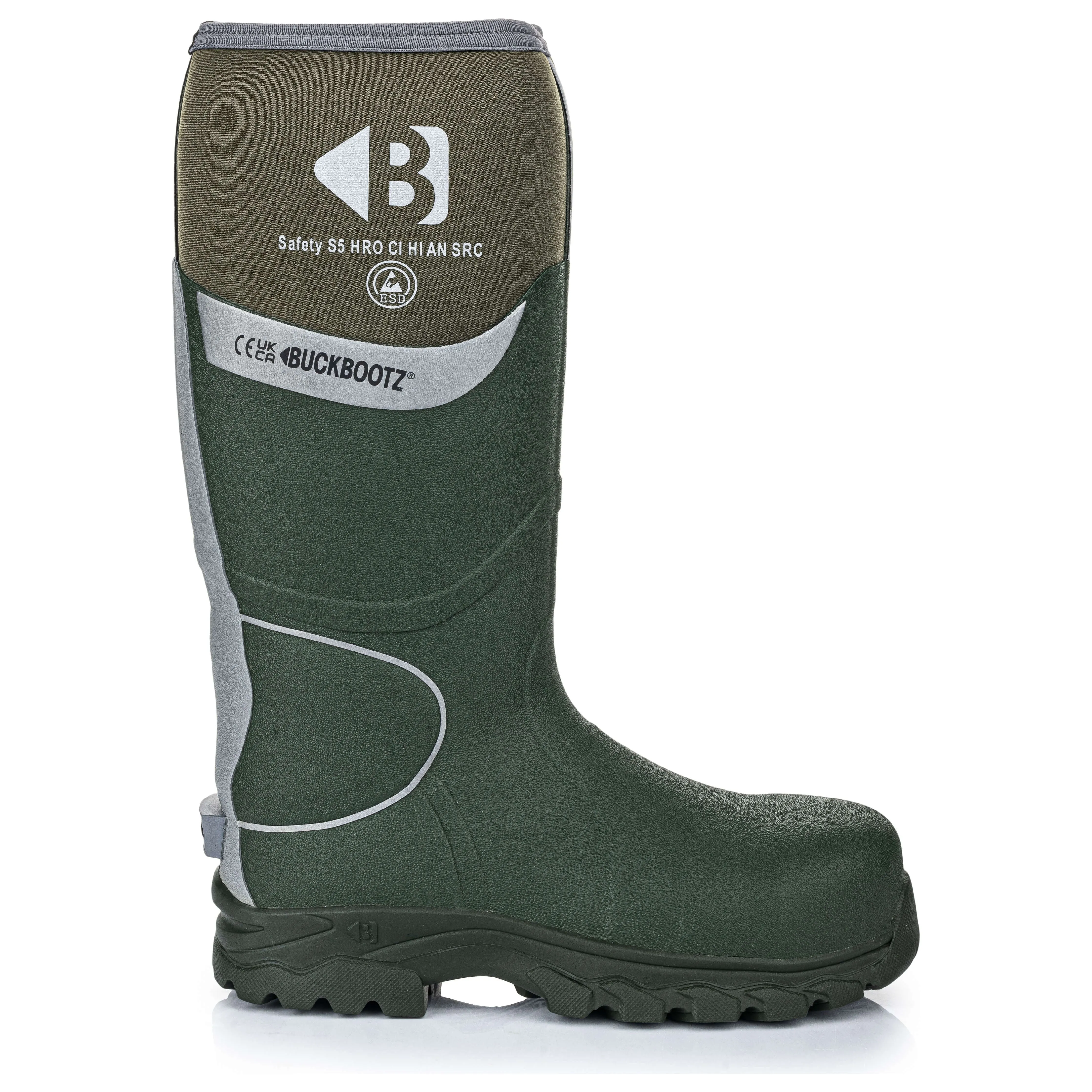 Buckbootz BBZ8000 Safety Wellington Boots Neoprene & Rubber Insulated Buckler Boots
