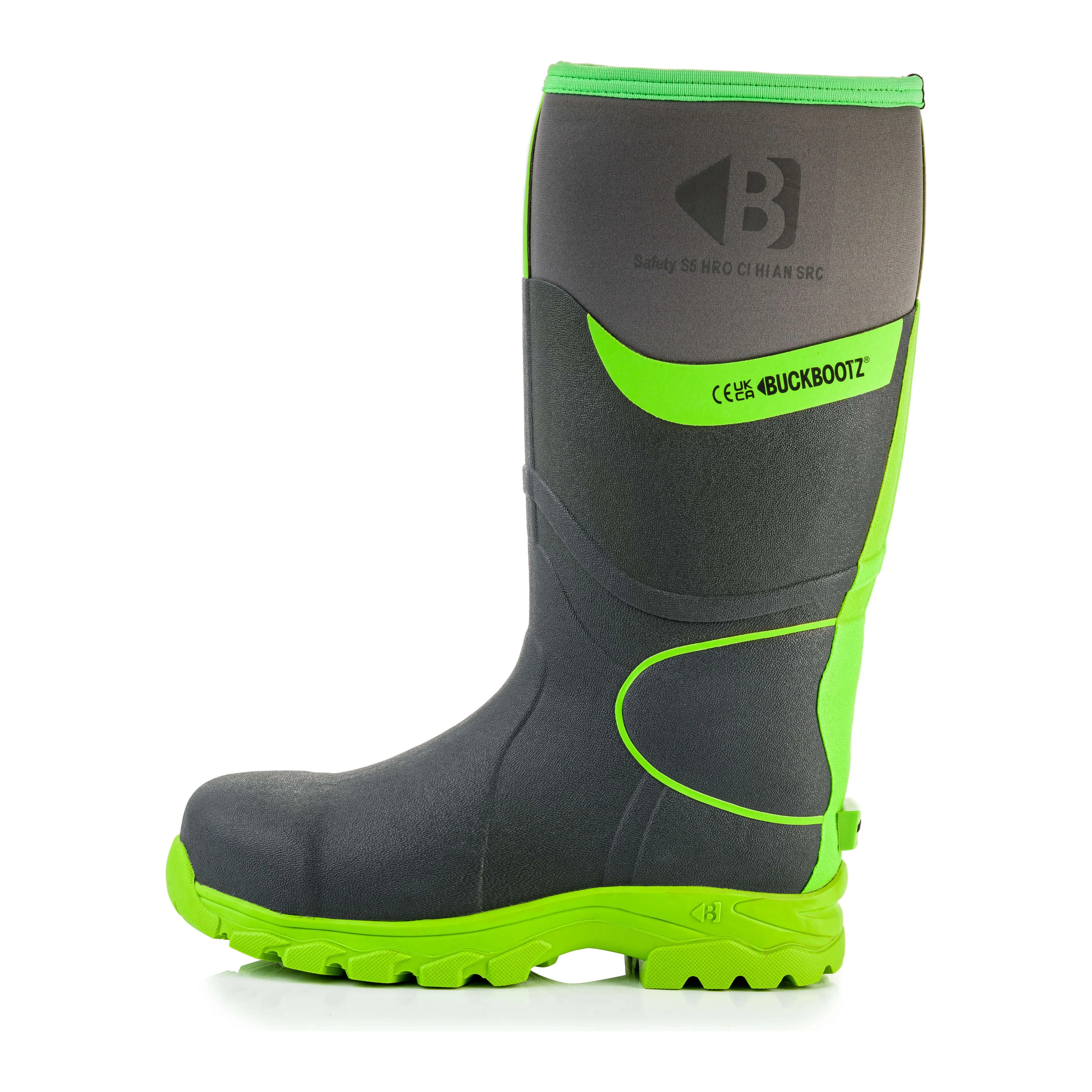 Buckbootz BBZ8000 Safety Wellington Boots Neoprene & Rubber Insulated Buckler Boots