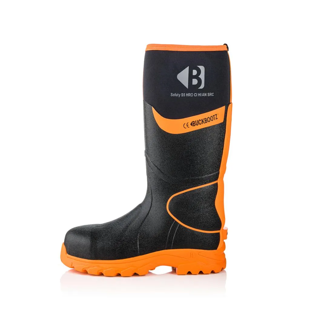Buckbootz BBZ8000 Safety Wellington Boots Neoprene & Rubber Insulated Buckler Boots