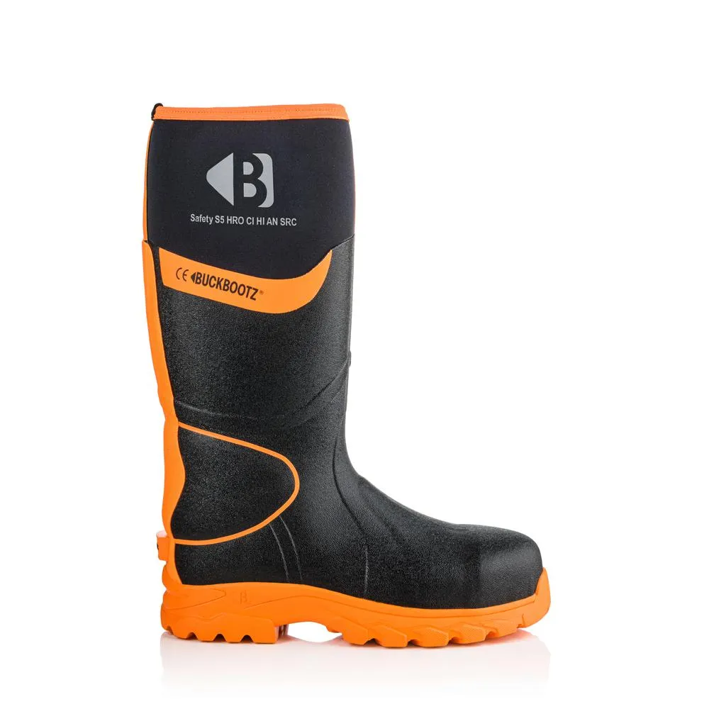 Buckbootz BBZ8000 Safety Wellington Boots Neoprene & Rubber Insulated Buckler Boots