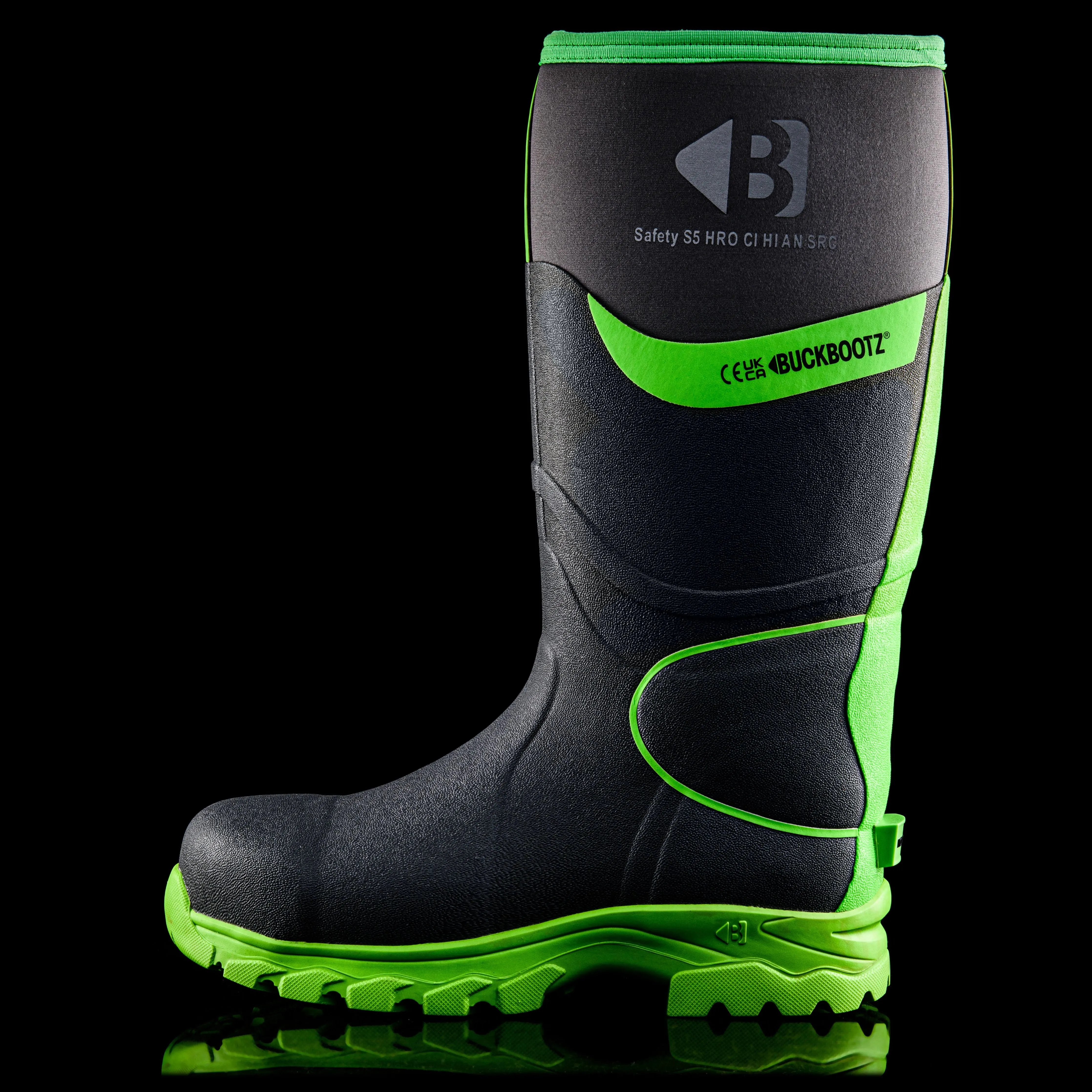 Buckbootz BBZ8000 Safety Wellington Boots Neoprene & Rubber Insulated Buckler Boots