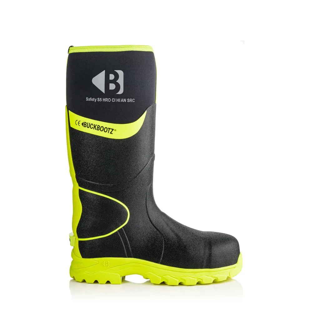 Buckbootz BBZ8000 Safety Wellington Boots Neoprene & Rubber Insulated Buckler Boots