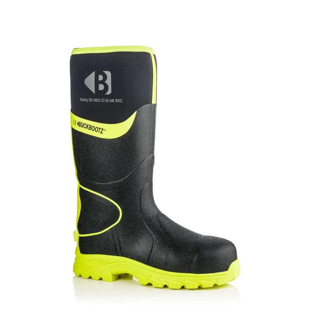 Buckbootz BBZ8000 Safety Wellington Boots Neoprene & Rubber Insulated Buckler Boots