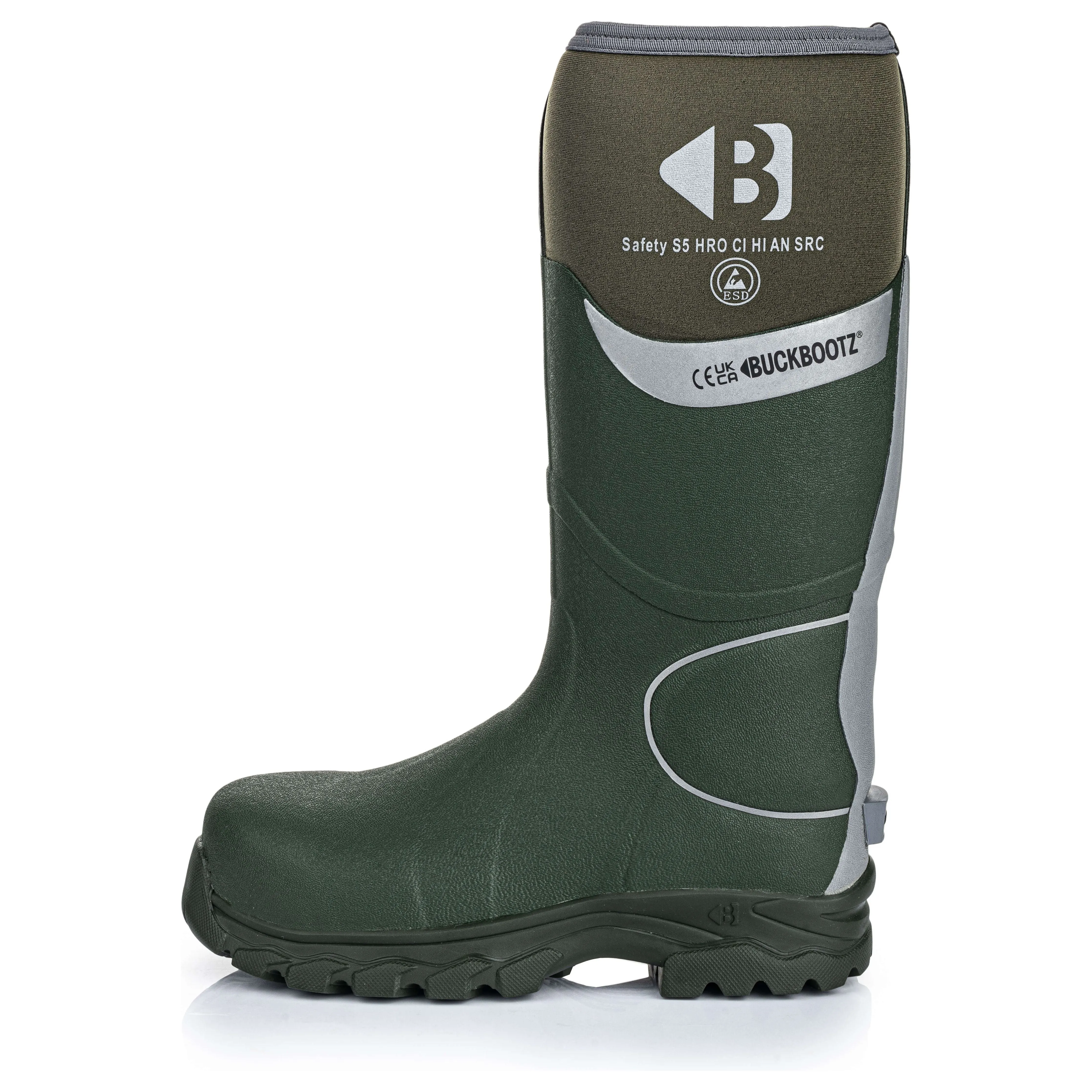 Buckbootz BBZ8000 Safety Wellington Boots Neoprene & Rubber Insulated Buckler Boots