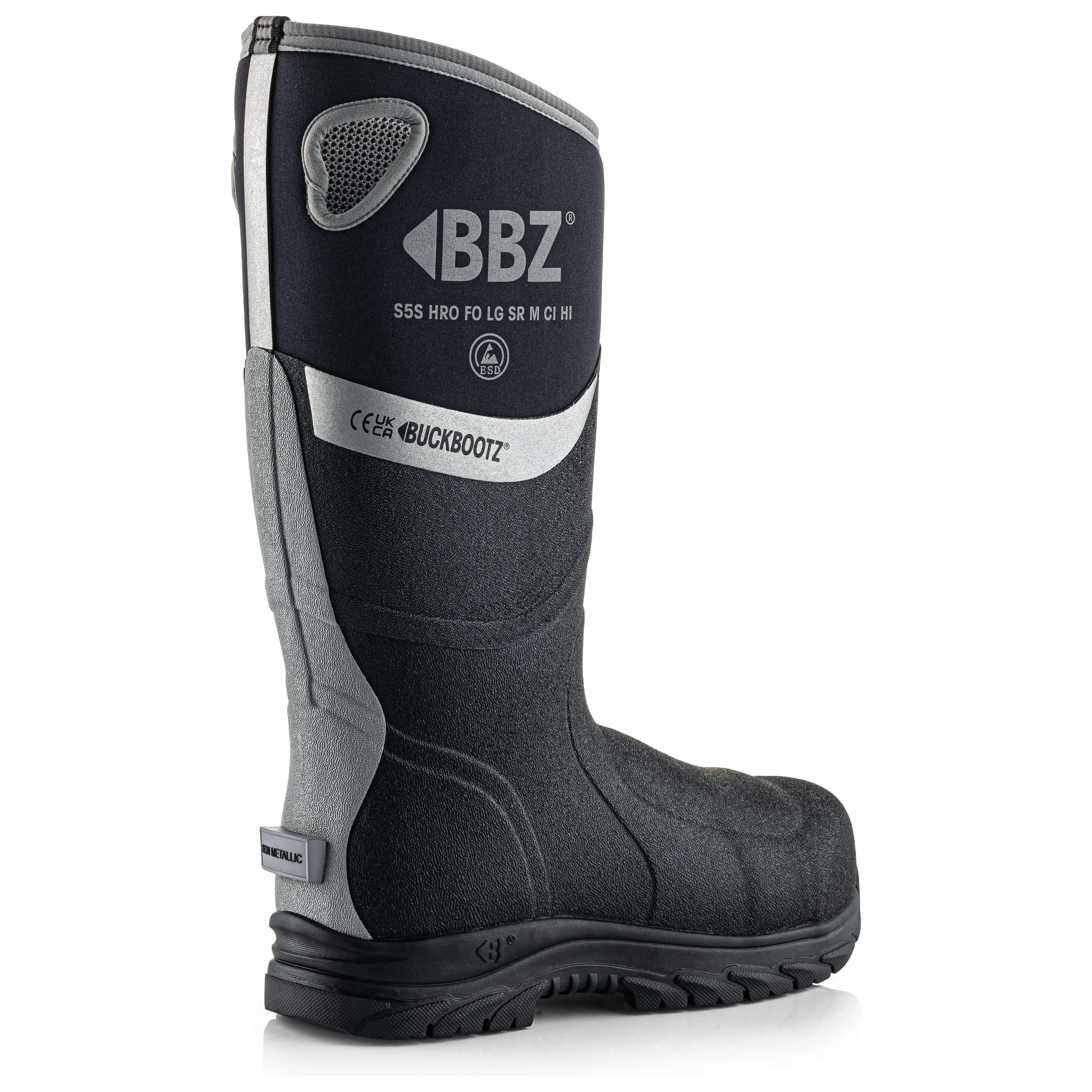 Buckbootz BBZ9000 Safety Wellington Boots S5 Neoprene & Rubber Insulated Buckler Boots