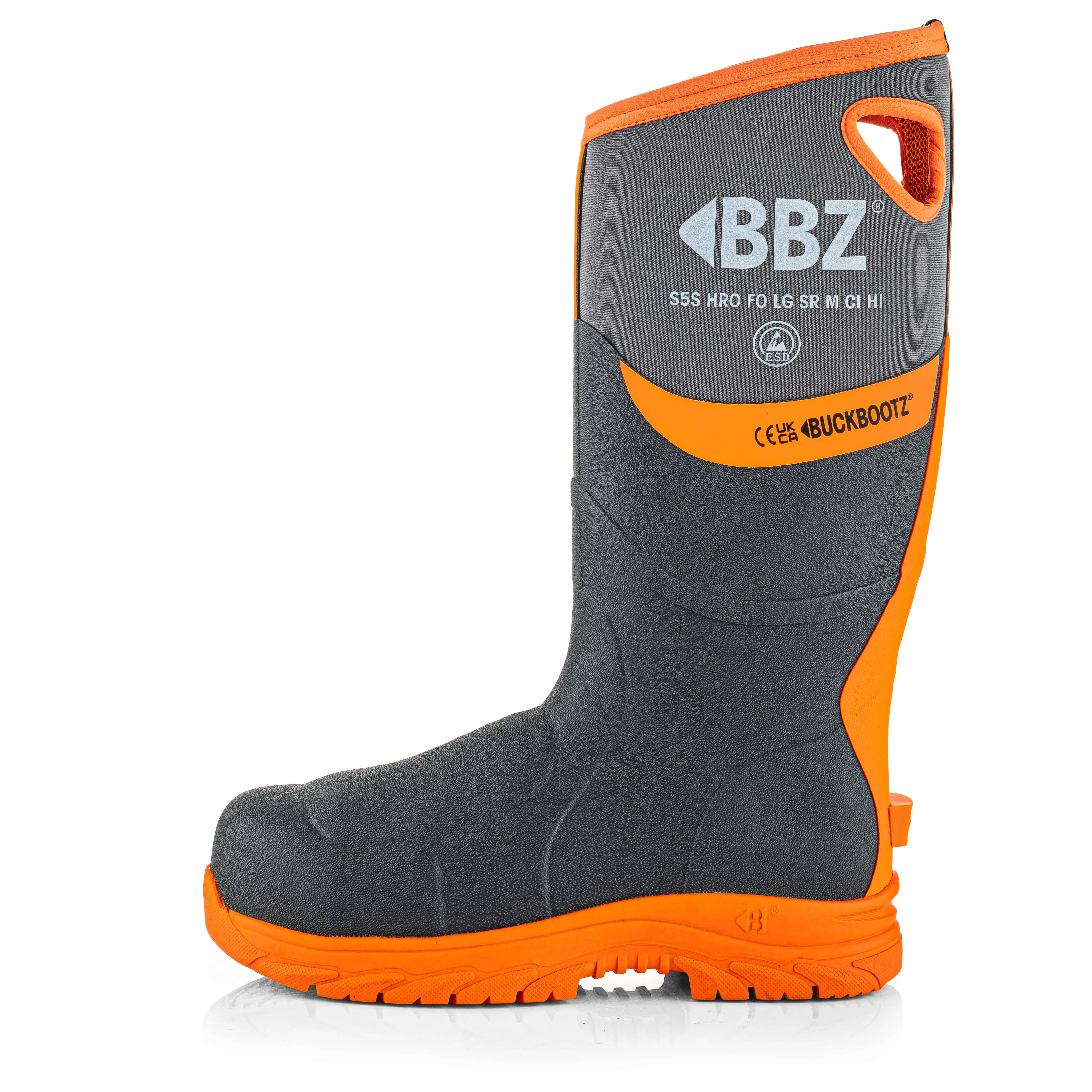 Buckbootz BBZ9000 Safety Wellington Boots S5 Neoprene & Rubber Insulated Buckler Boots