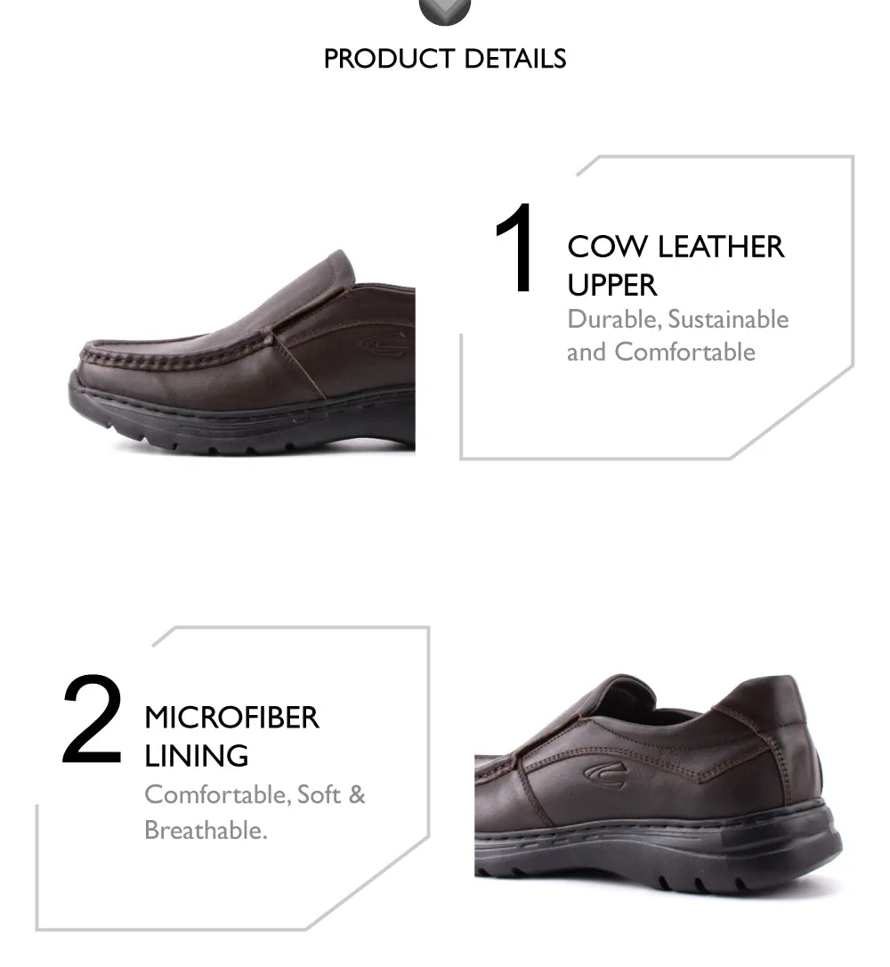 camel active Leather Elegant Slip On Formal Shoes Men Coffee GARDNER 802404-HX1-33