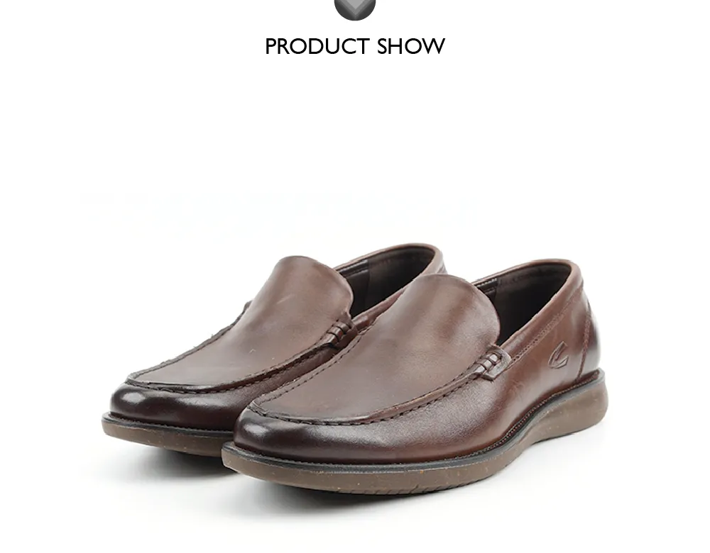 camel active Leather Slip On Shoes Men ZORYA - 802366-TM1-32 - Dark Brown