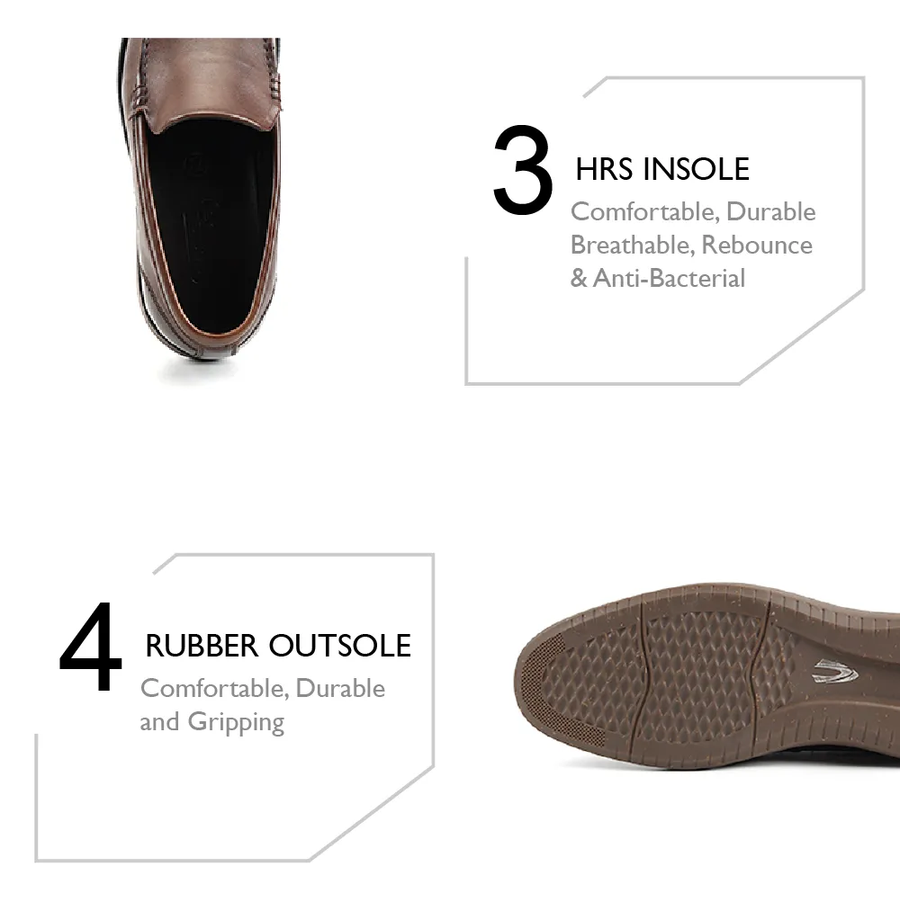 camel active Leather Slip On Shoes Men ZORYA - 802366-TM1-32 - Dark Brown