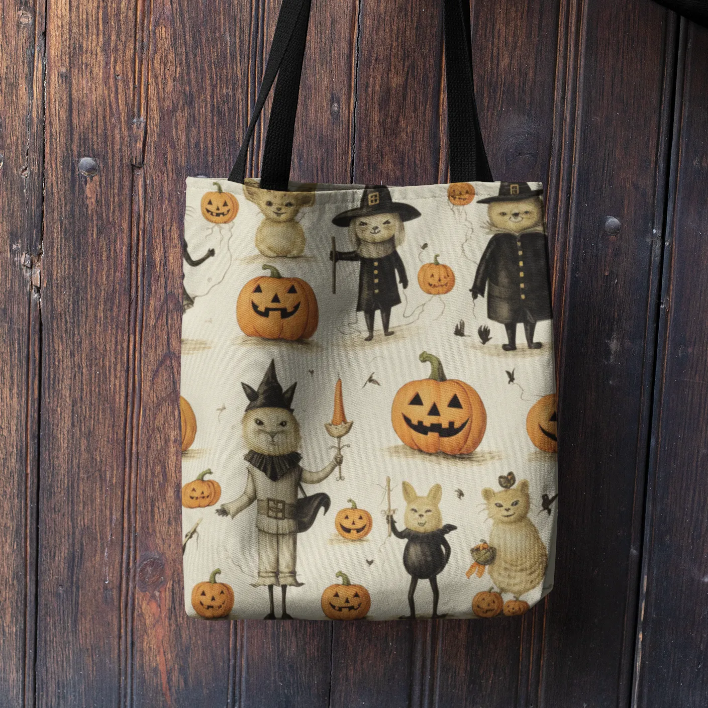 Cats and Pumpkins Halloween Tote Bag, Halloween Tote, Halloween Tote Bags, Tote bag Mockup Halloween, Tote Bags Halloween, Halloween Tote Witch, Pumpkin Tote