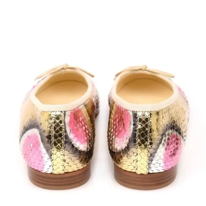 CHANEL CC PYTHON BALLERINA FLATS