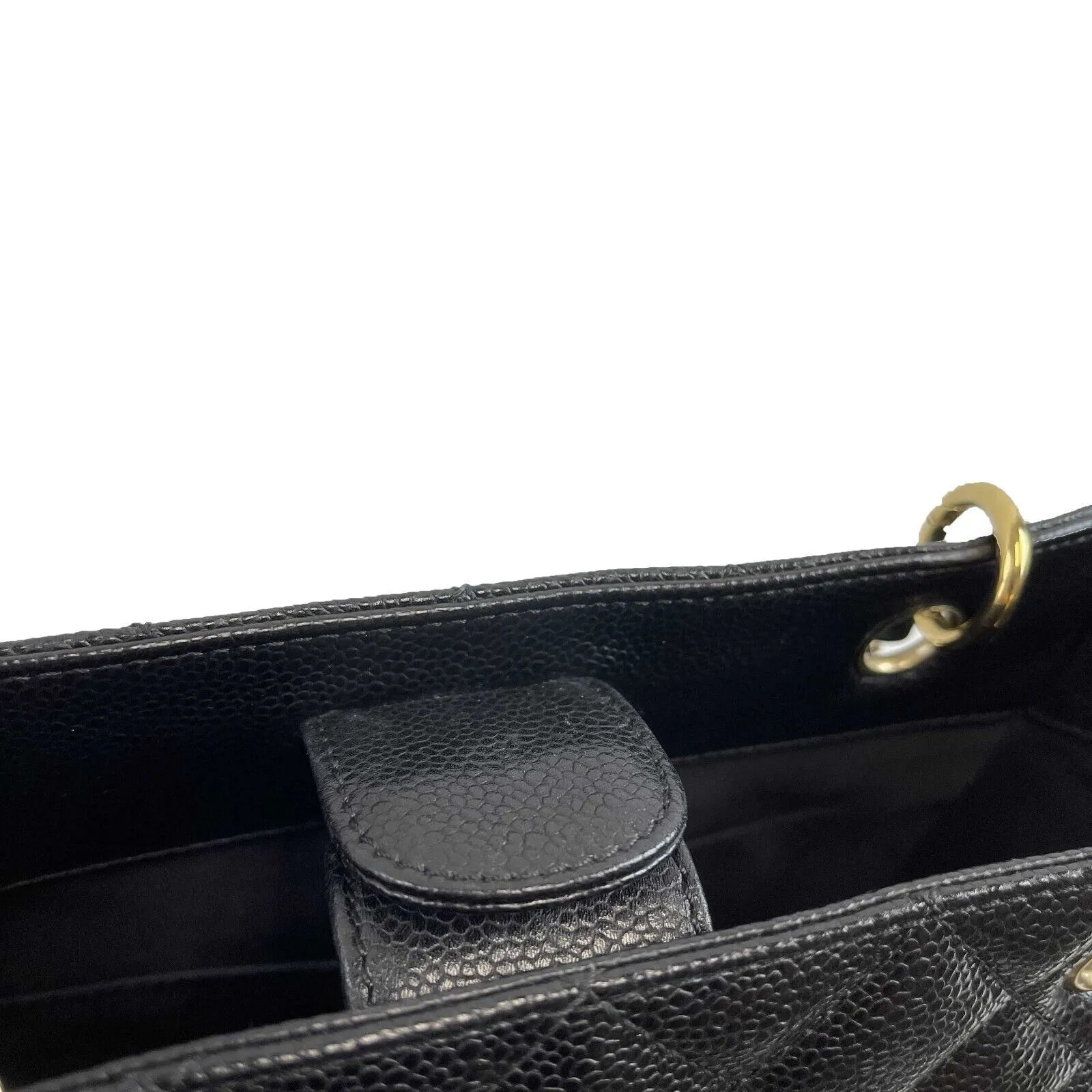 CHANEL Excellent Petite Shopping Tote Caviar PST 2016 Black Handbag