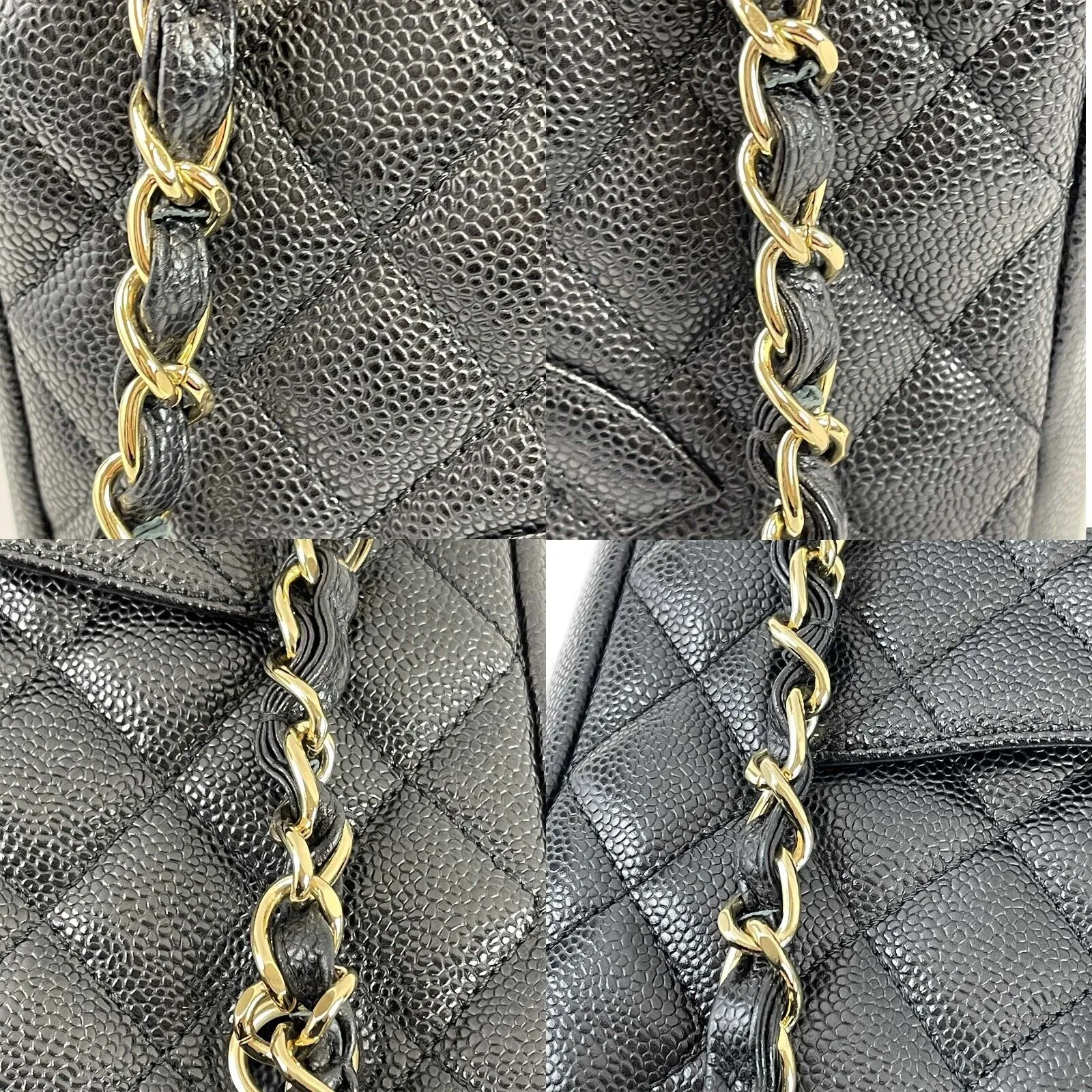 CHANEL Excellent Petite Shopping Tote Caviar PST 2016 Black Handbag