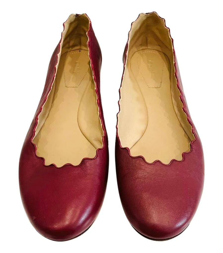 Chloe Leather Ballerina Flats. Size 37