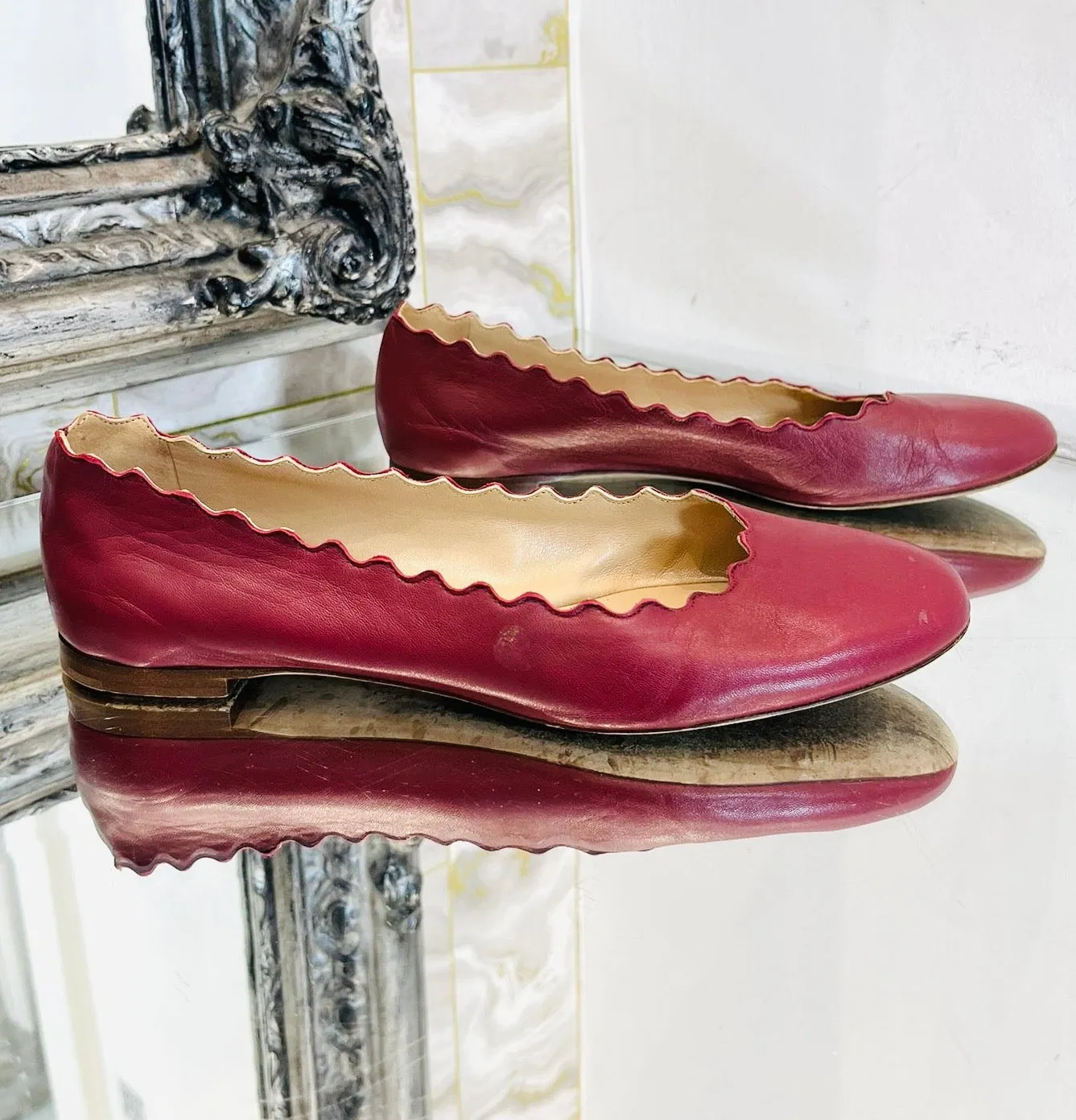 Chloe Leather Ballerina Flats. Size 37