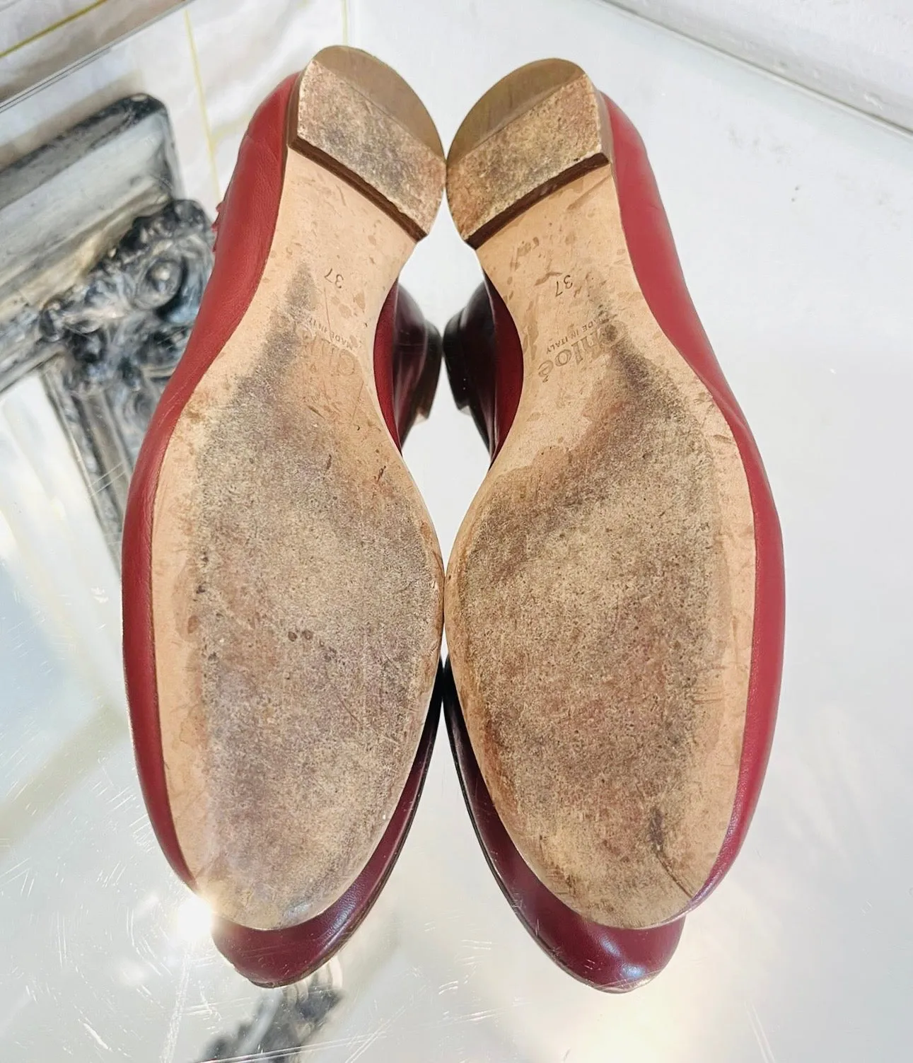 Chloe Leather Ballerina Flats. Size 37