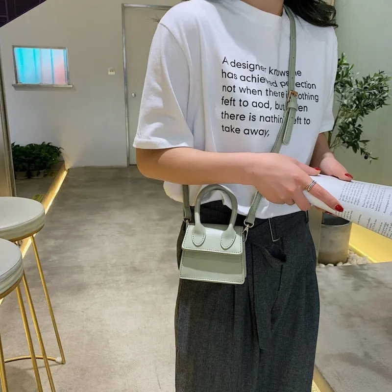Christmas Gift Solid Color PU Leather Crossbody Bags For Women 2021 hit Female Shoulder Simple Bag Lady Mini Phone Purses And Handbags