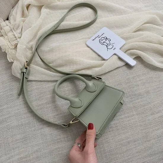 Christmas Gift Solid Color PU Leather Crossbody Bags For Women 2021 hit Female Shoulder Simple Bag Lady Mini Phone Purses And Handbags