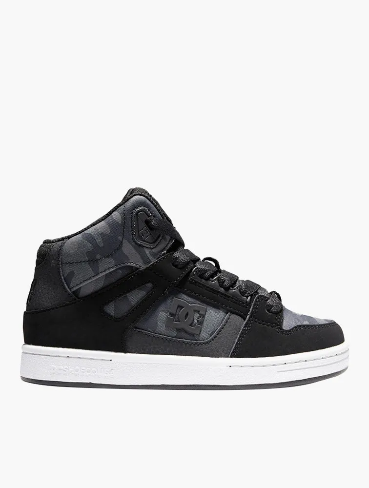 DC Pure High Top Lace Hightop in Black Camoflage: Size 11 to 7