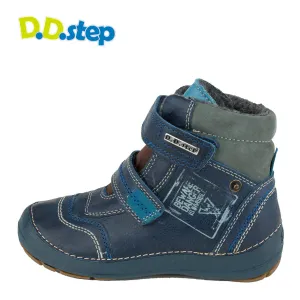D.D. Step little kid shoes/winter boots with faux fur insulation dark blue size US 8.5-12
