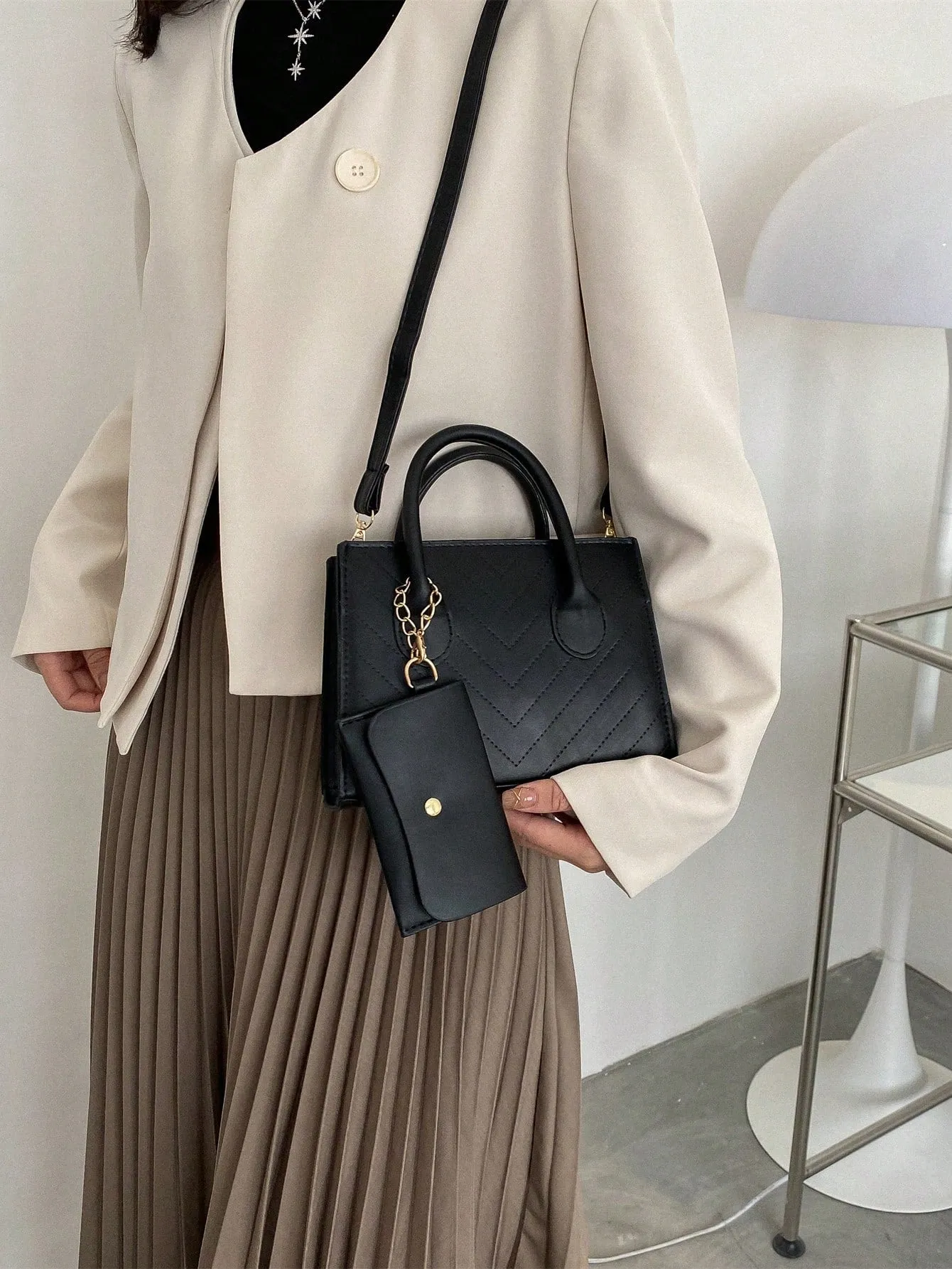 Double Handle Square  CLASSY Bag