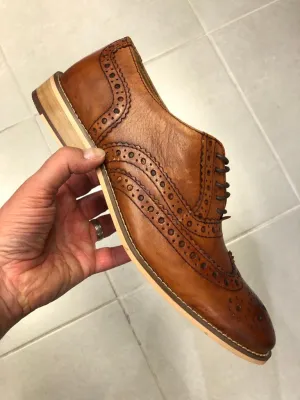 English Leather Brogues - Burnished Tan