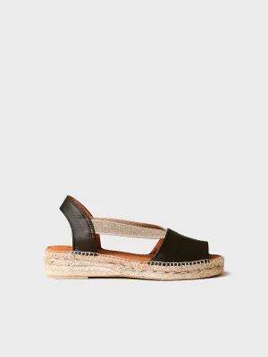 Flat leather sandal with elastics - ETNA