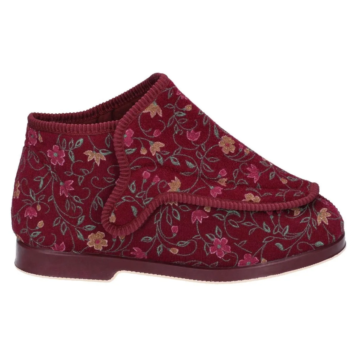 GBS Rhona Ladies Extra Wide Fit Slipper Wine