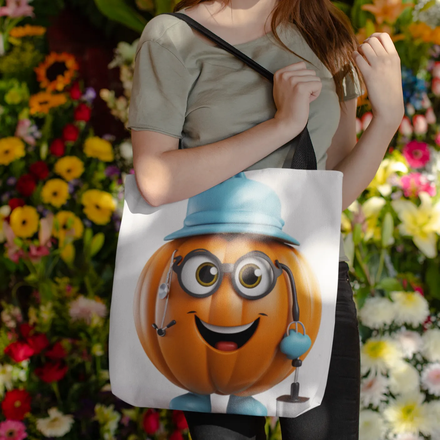 Healthcare Pumpkin, Halloween Tote Bag, Halloween Tote, Halloween Tote Bags, Tote bag Mockup Halloween, Tote Bags Halloween, Halloween