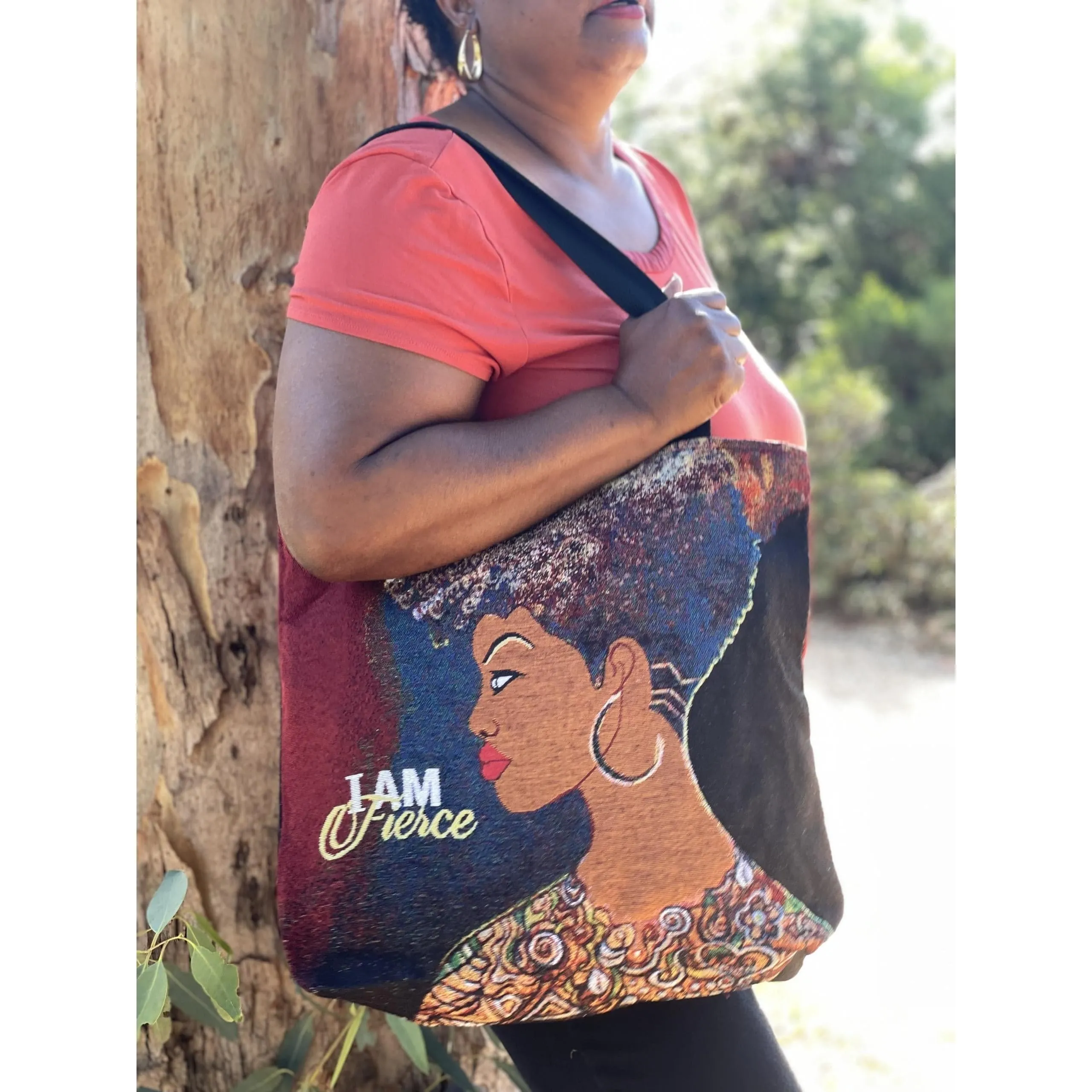 I am Fierce Woven Tote Bag
