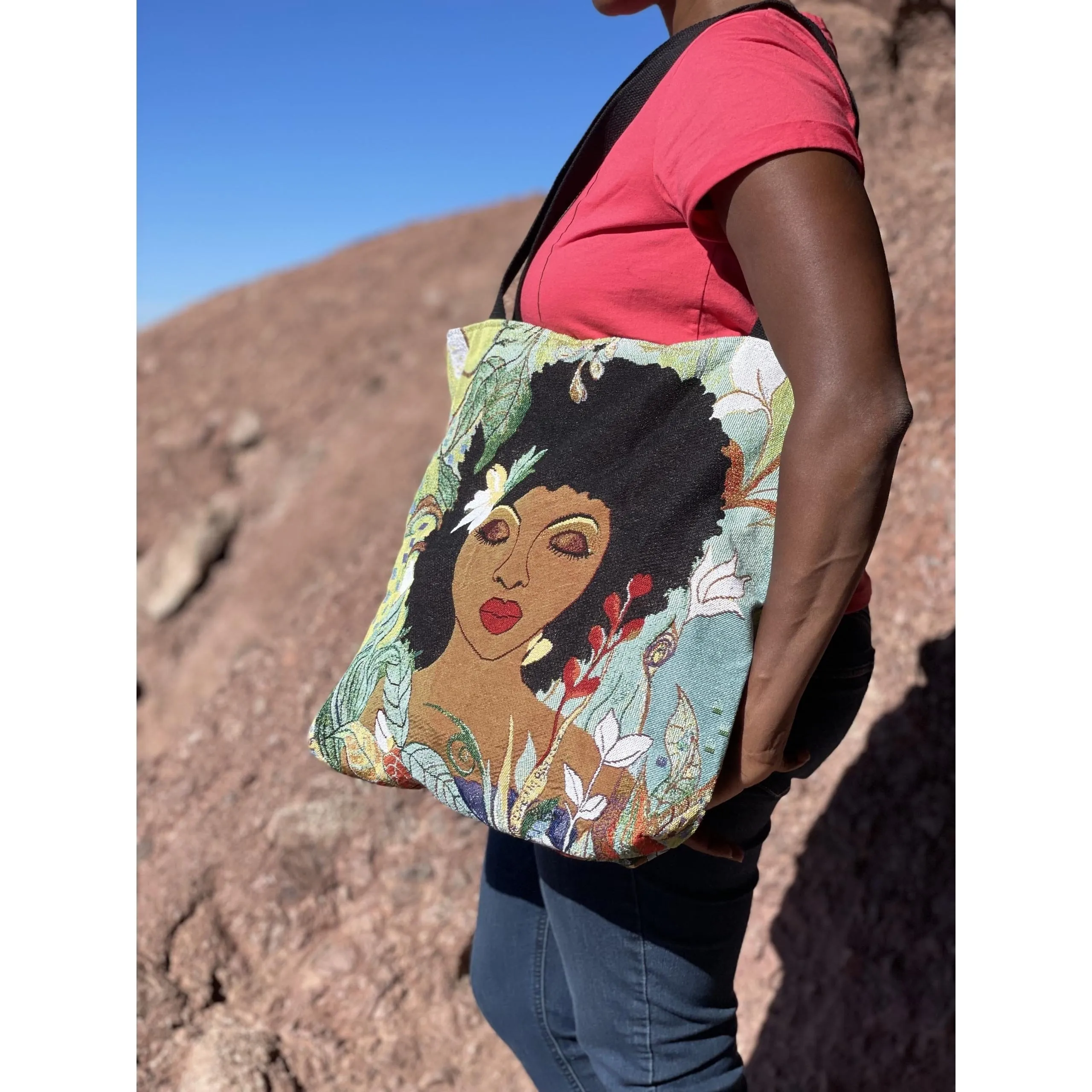 I Am Life Woven Tote Bag