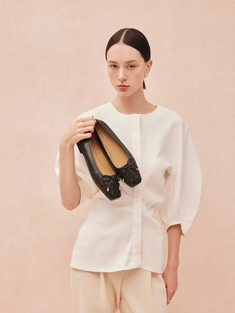 Katelyn Woven Bow Flats