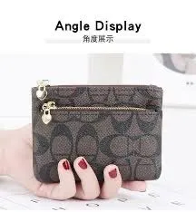 Luxury Designer Plaid Leather Small Zipper Wallet Ladies Storage Bag S4524110