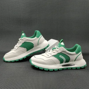 Men Fashion Color Matching Leather Casual Training Sneakers
