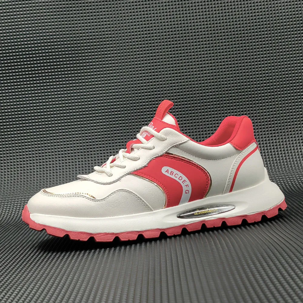 Men Fashion Color Matching Leather Casual Training Sneakers
