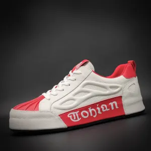 Men Leather Fashion Flat Casual Sneakers