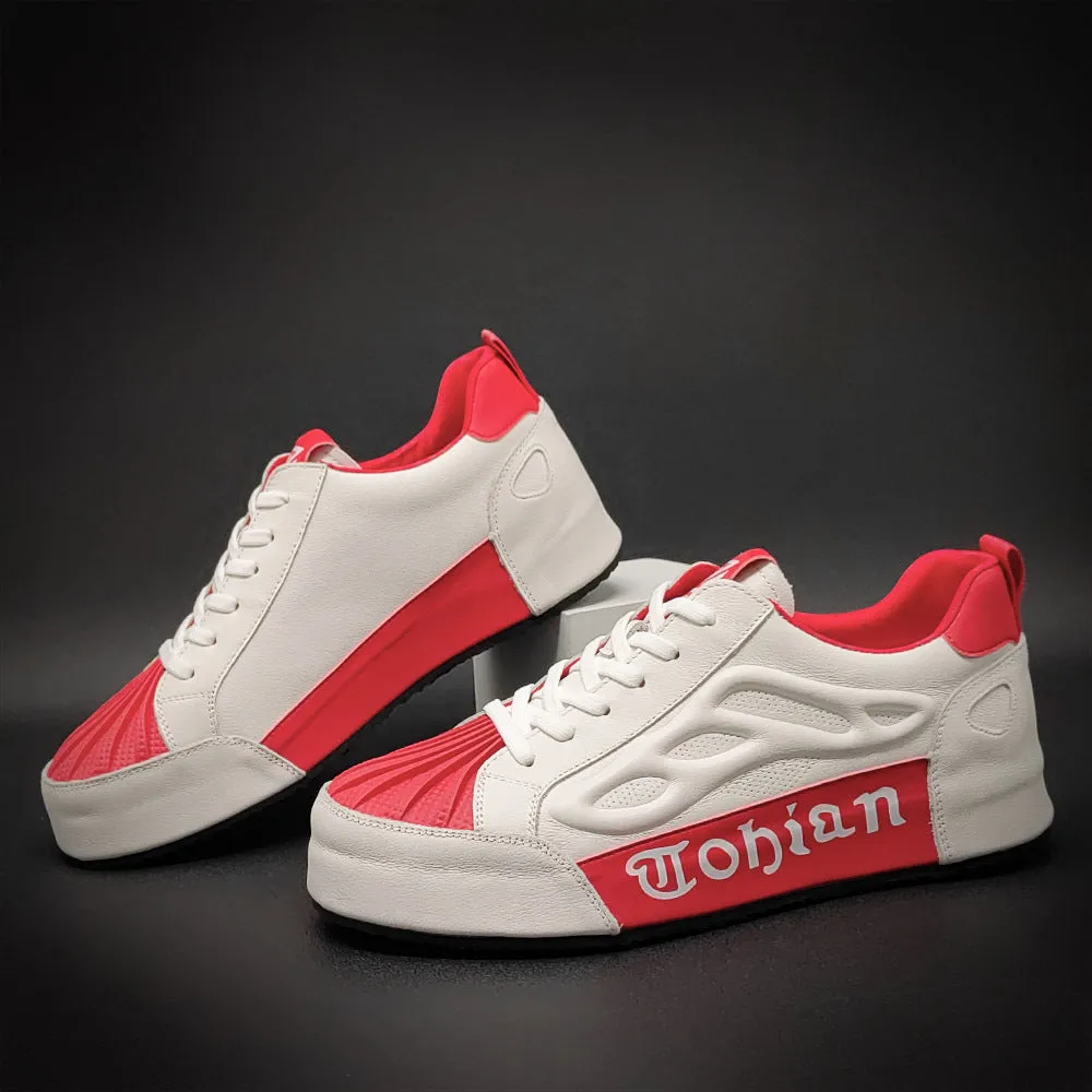 Men Leather Fashion Flat Casual Sneakers
