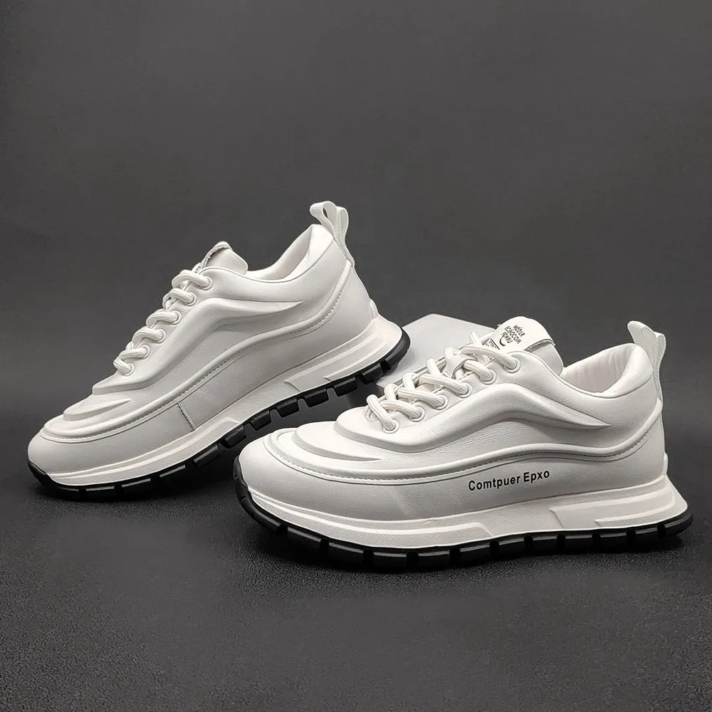 Men Minimalist Fashion Leather Casual Sneakers