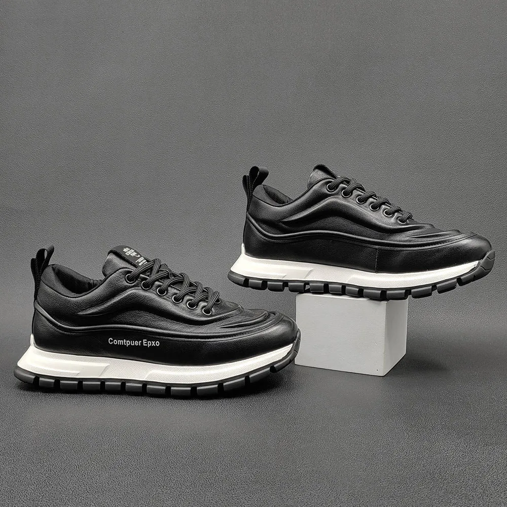 Men Minimalist Fashion Leather Casual Sneakers
