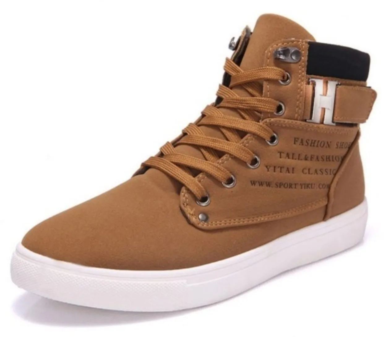Mens Casual Daily High Top Ankle Faux Leather Boot