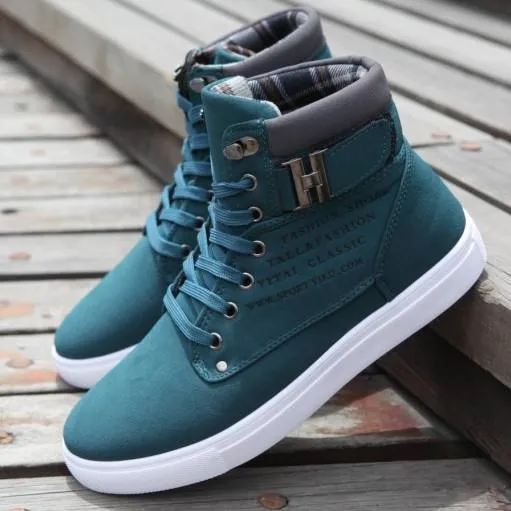 Mens Casual Daily High Top Ankle Faux Leather Boot
