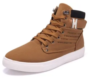 Mens Casual Daily High Top Ankle Faux Leather Boot